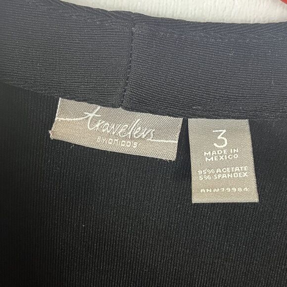 Chico’s Travelers Women's Black Open Front Size 3 XL Slinky Knit Pack Lagenlook - Picture 3 of 9